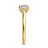 Nola - 14K Yellow Gold Cushion Cut Lotus Diamond Engagement Ring