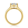Elsa - 14K Yellow Gold Compass Bezel Prong Cushion Cut Solitaire Diamond Engagement Ring