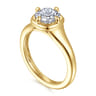 Elsa - 14K Yellow Gold Compass Bezel Prong Cushion Cut Solitaire Diamond Engagement Ring