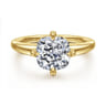 Coralynn - 14K Yellow Gold Cushion Cut Solitaire Diamond Engagement Ring