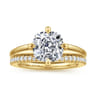 Coralynn - 14K Yellow Gold Cushion Cut Solitaire Diamond Engagement Ring