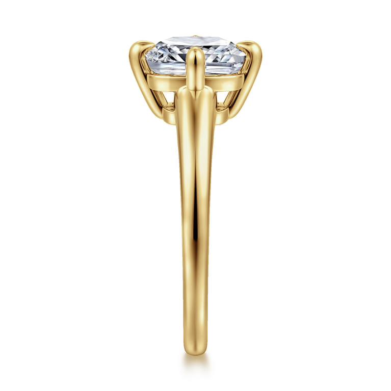 Coralynn - 14K Yellow Gold Cushion Cut Solitaire Diamond Engagement Ring - Shot 5