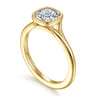 Kaya - 14K Yellow Gold Bezel Set Cushion Cut Solitaire Diamond Engagement Ring
