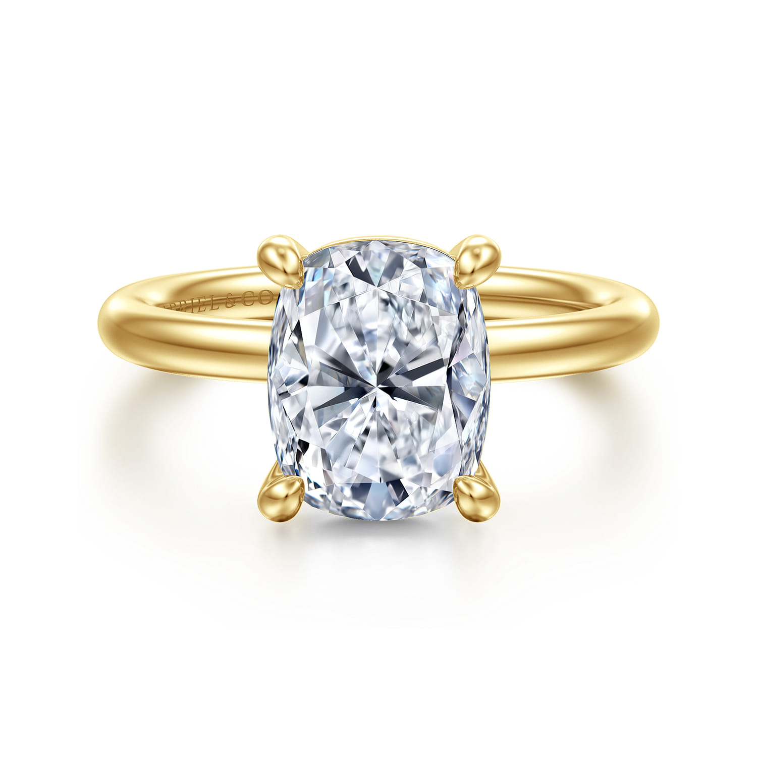 Lark - 14K Yellow Gold Elongated Cushion Solitaire Engagement Ring - Shot 1