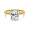 Ericka - 14K Yellow Gold Elongated Cushion Diamond Engagement Ring - 0.13 ct