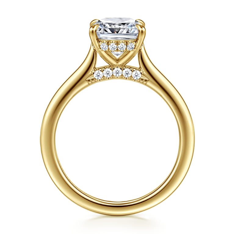 Ericka - 14K Yellow Gold Elongated Cushion Diamond Engagement Ring - 0.13 ct - Shot 2