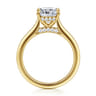 Ericka - 14K Yellow Gold Elongated Cushion Diamond Engagement Ring - 0.13 ct