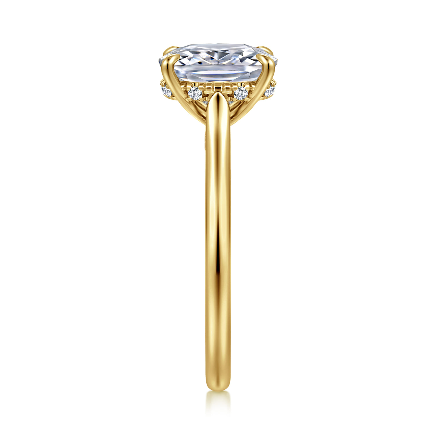 Ericka - 14K Yellow Gold Elongated Cushion Diamond Engagement Ring - 0.13 ct - Shot 4
