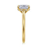 Ericka - 14K Yellow Gold Elongated Cushion Diamond Engagement Ring - 0.13 ct