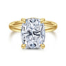 Peace - 14K Yellow Gold Elongated Cushion Diamond Engagement Ring - 0.09 ct