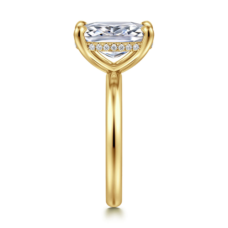 Peace - 14K Yellow Gold Elongated Cushion Diamond Engagement Ring - 0.09 ct - Shot 4