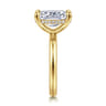 Peace - 14K Yellow Gold Elongated Cushion Diamond Engagement Ring - 0.09 ct