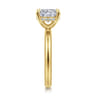 Peace - 14K Yellow Gold Elongated Cushion Diamond Engagement Ring - 0.08 ct
