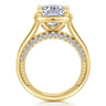 Ettie - 14K Yellow Gold Bezel Prong Elongated Cushion Diamond Engagement Ring - 0.36 ct
