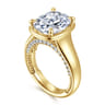Ettie - 14K Yellow Gold Bezel Prong Elongated Cushion Diamond Engagement Ring - 0.36 ct