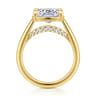 Geo - 14K Yellow Gold East West Elongated Cushion Diamond Engagement Ring - 0.13 ct