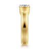 Bara - 14K Yellow Gold Half Bezel Elongated Cushion Diamond Engagement Ring