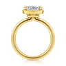 Linen - 14K Yellow Gold East West Elongated Cushion Diamond Engagement Ring