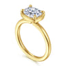 Linen - 14K Yellow Gold East West Elongated Cushion Diamond Engagement Ring
