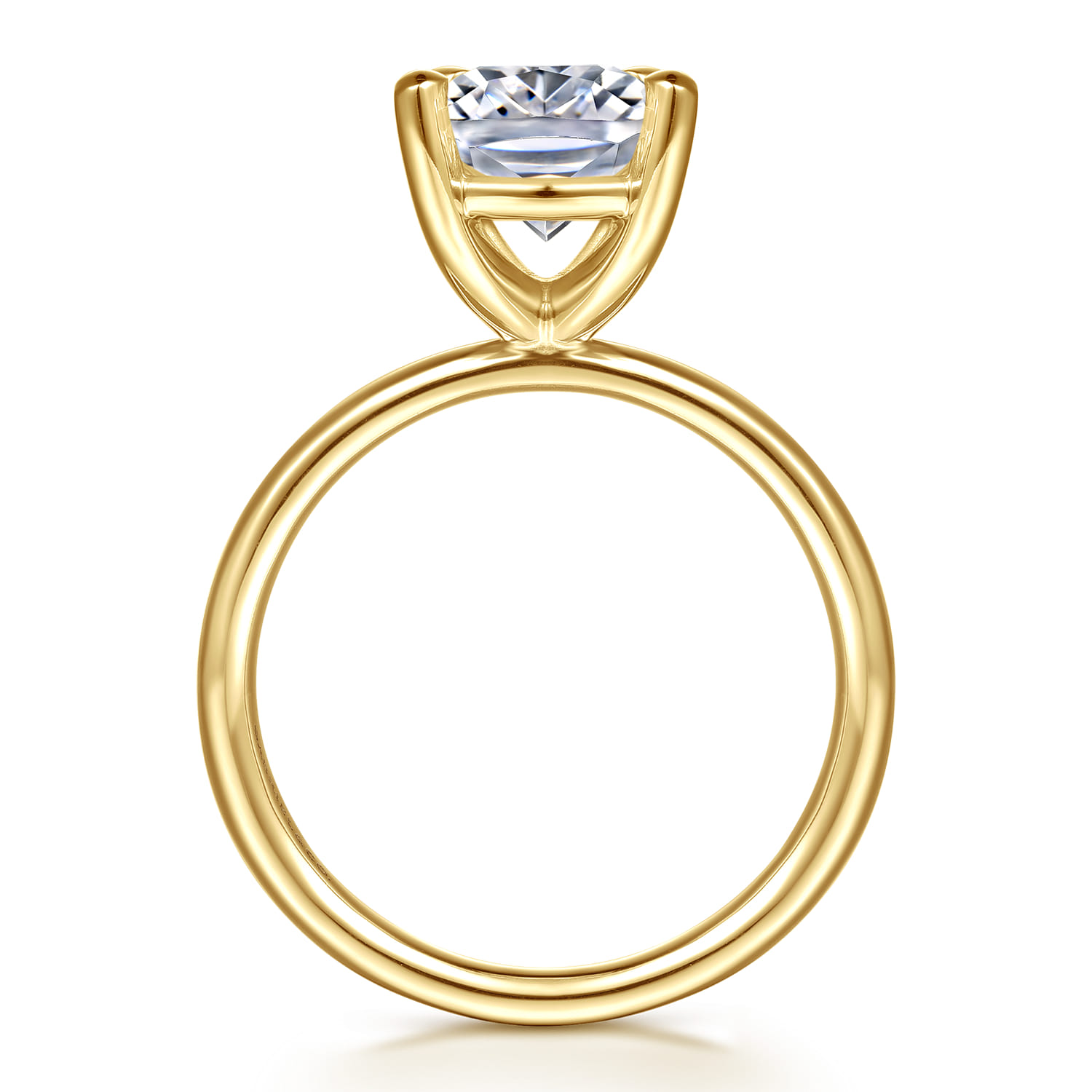 Unite - 14K Yellow Gold Elongated Cushion Solitaire Diamond Engagement Ring - Shot 2