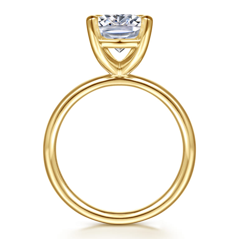 Unite - 14K Yellow Gold Elongated Cushion Solitaire Diamond Engagement Ring - Shot 2