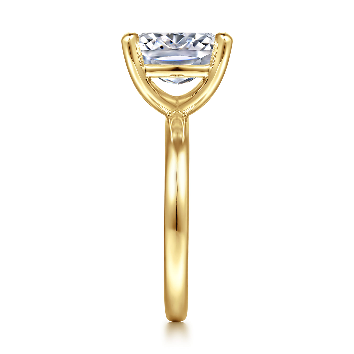 Unite - 14K Yellow Gold Elongated Cushion Solitaire Diamond Engagement Ring - Shot 4