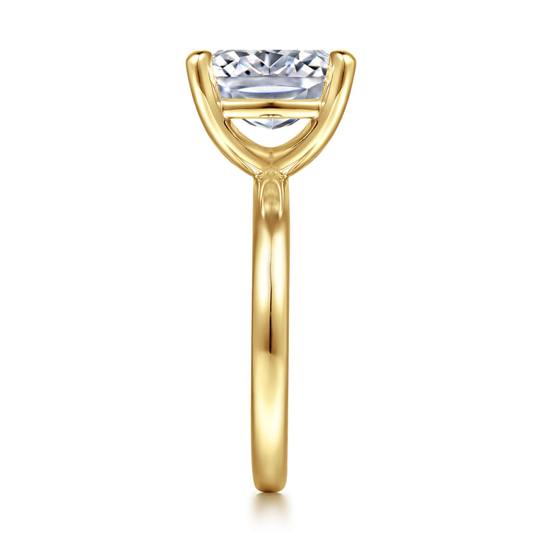 Unite - 14K Yellow Gold Elongated Cushion Solitaire Diamond Engagement Ring - Shot 4