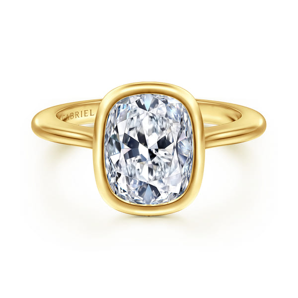 Elongated Cushion bezel engagement ring