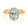 Brooke - 14K Yellow Gold Elongated Cushion Bezel Set Solitaire Diamond Engagement Ring