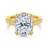 Bardot - Vintage Inspired 14K Yellow Gold Elongated Cushion Solitaire Diamond Engagement Ring