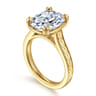 Bardot - Vintage Inspired 14K Yellow Gold Elongated Cushion Solitaire Diamond Engagement Ring