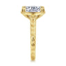 Bardot - Vintage Inspired 14K Yellow Gold Elongated Cushion Solitaire Diamond Engagement Ring