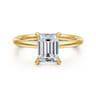 Cari - 14K Yellow Gold Emerald Cut Diamond Engagement Ring - 0.06 ct