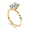 Cari - 14K Yellow Gold Emerald Cut Diamond Engagement Ring - 0.06 ct