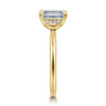 Cari - 14K Yellow Gold Emerald Cut Diamond Engagement Ring - 0.06 ct