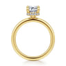 Rainah - 14K Yellow Gold Emerald Cut Diamond Engagement Ring - 0.1 ct