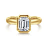 Deedie - 14K Yellow Gold Emerald Cut Diamond Engagement Ring - 0.14 ct