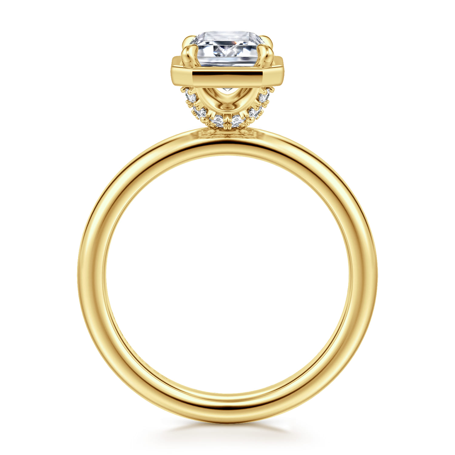 Deedie - 14K Yellow Gold Emerald Cut Diamond Engagement Ring - 0.14 ct - Shot 2