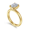 Deedie - 14K Yellow Gold Emerald Cut Diamond Engagement Ring - 0.14 ct