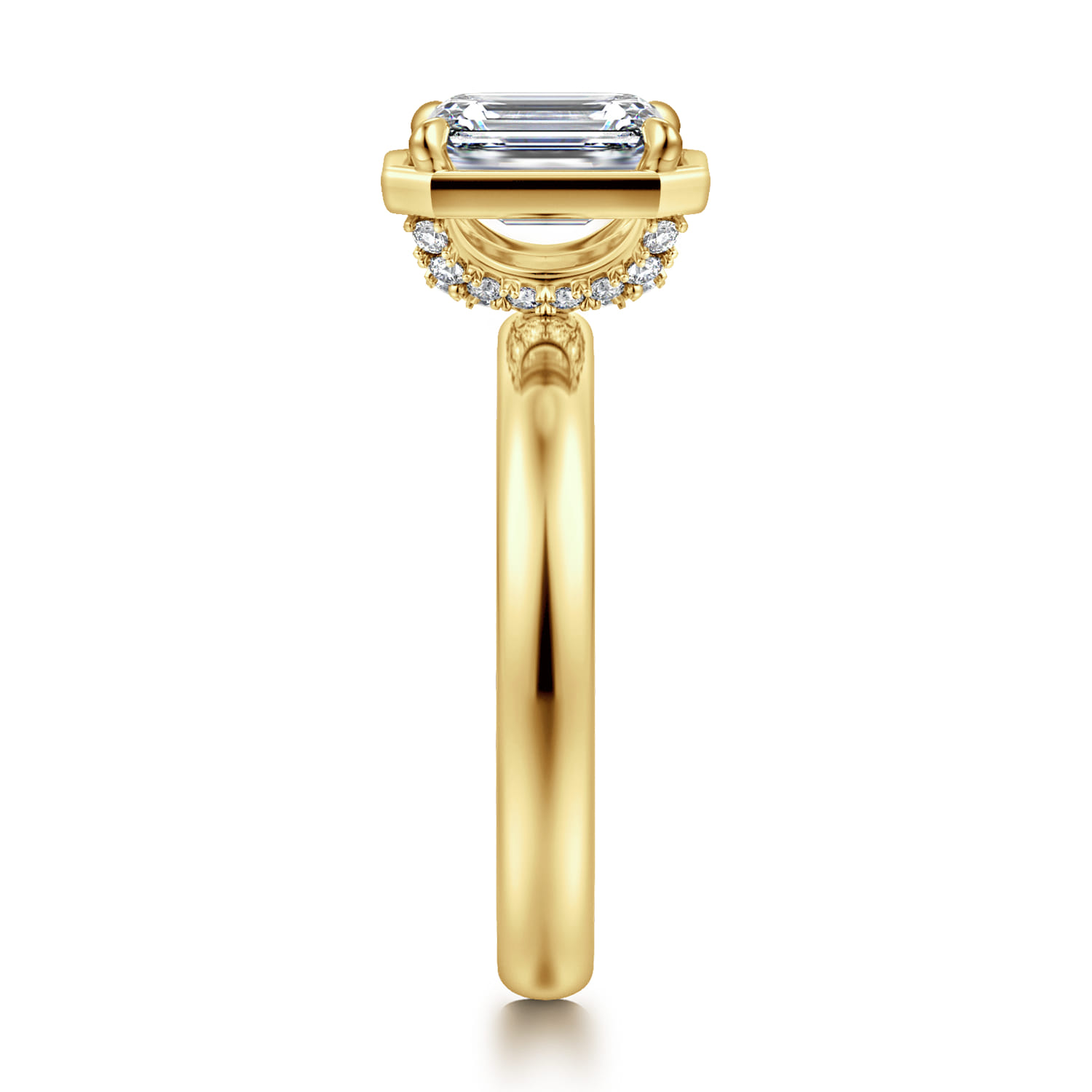 Deedie - 14K Yellow Gold Emerald Cut Diamond Engagement Ring - 0.14 ct - Shot 4