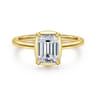 Cassi - 14K Yellow Gold Emerald Cut Diamond Engagement Ring - 0.06 ct