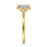 Cassi - 14K Yellow Gold Emerald Cut Diamond Engagement Ring - 0.06 ct