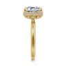 Catallina - 14K Yellow Gold Bezel Prong Emerald Cut Diamond Engagement Ring - 0.18 ct