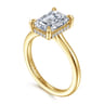 Aldon - 14K Yellow Gold Emerald Cut Diamond Engagement Ring - 0.12 ct