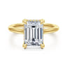 Aldon - 14K Yellow Gold Emerald Cut Diamond Engagement Ring - 0.12 ct