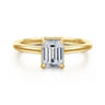 Aldon - 14K Yellow Gold Emerald Cut Diamond Engagement Ring - 0.07 ct