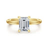 Badia - 14K Yellow Gold Emerald Cut Solitaire Diamond Engagement Ring - 0.07 ct