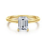 Azucena - 14K Yellow Gold Emerald Cut Solitaire Diamond Engagement Ring - 0.06 ct
