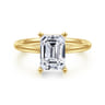 Azucena - 14K Yellow Gold Emerald Cut Solitaire Diamond Engagement Ring - 0.08 ct