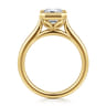 Giovana - 14K Yellow Gold Emerald Cut Bezel Set Diamond Engagement Ring